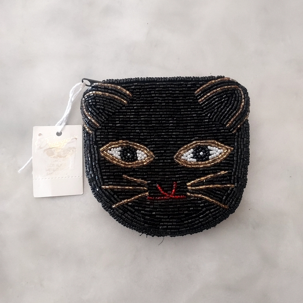 Beaded Cute Cat Coin Purse